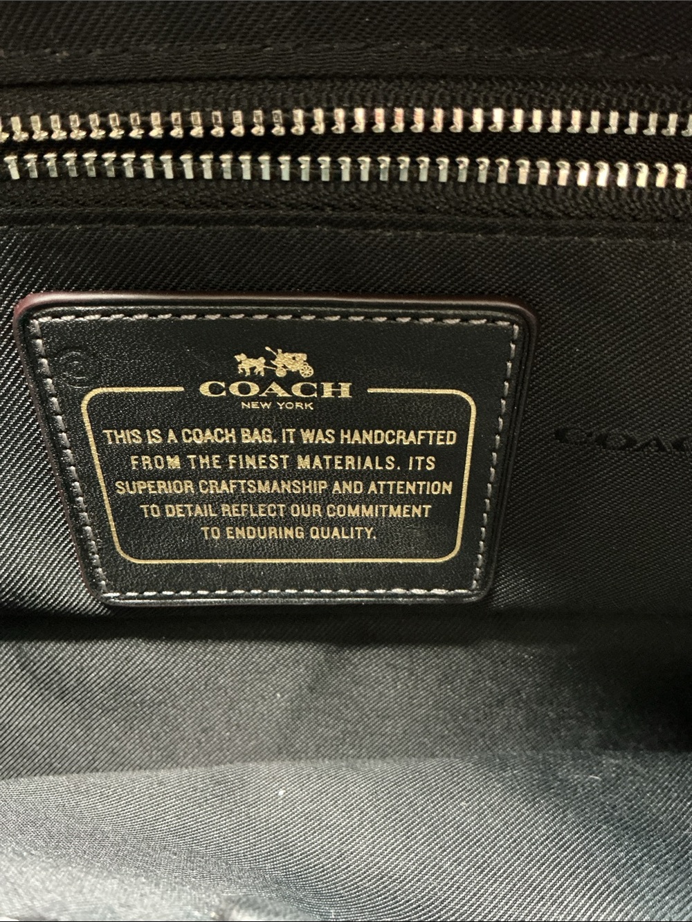 Black Leather Coach Satchel Handbag - Picture 4 of 4